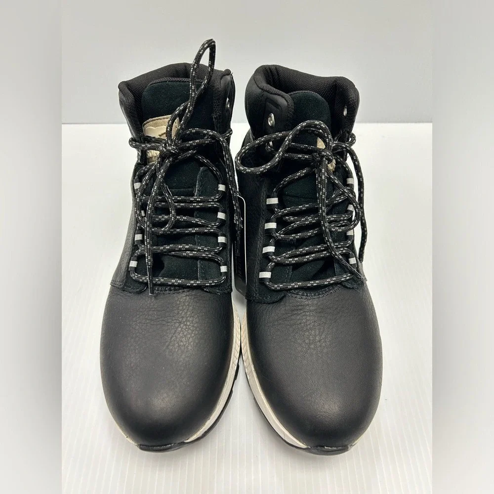 SOREL MAC HILL MID LEATHER WATERPROOF BLACK MEN'S SNEAKER SIZE 9 NWOT